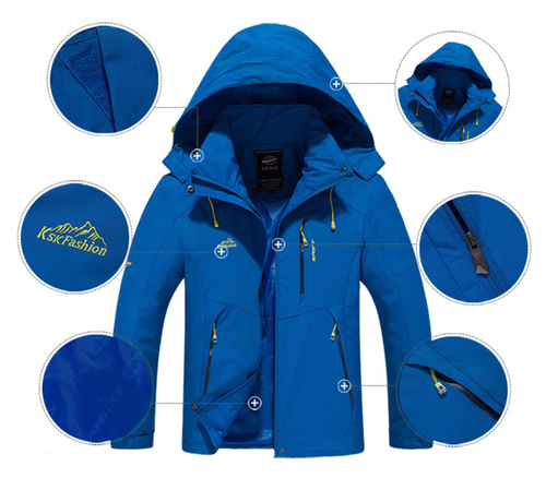 Men's Hiking Jacket: Waterproof, Windproof. For Hunting, Skiing, Climbing, Outdoor Sports.
