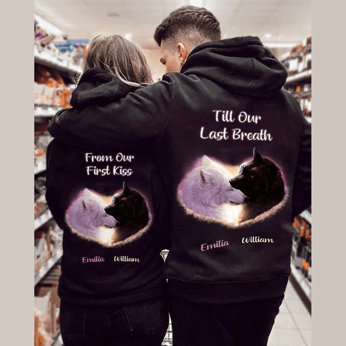 Best Valentine Day Gifts, Personalized Till Our Last Breath Wolf Hoodie