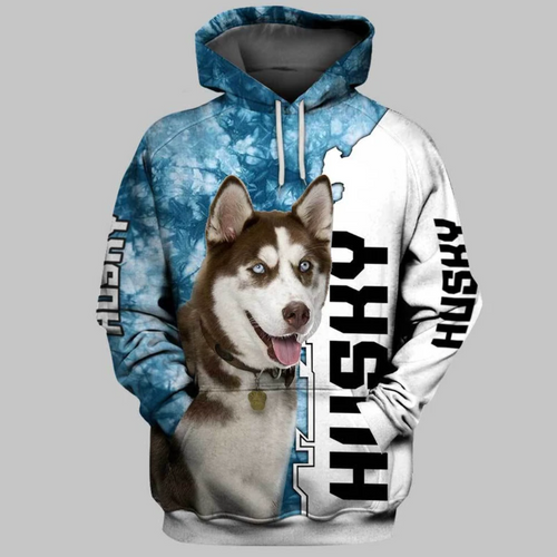 Husky Dog Camo 3D Hoodie For Men & Women