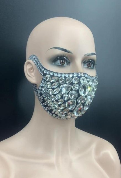 New Fashion Rhinestones Masks Party Show Costume Performance Evening Club Dance Wear Singer Costume Stones Masks