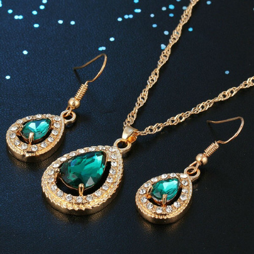 Luxury Crystal Necklace & Earrings Fashion Wedding Jewelry Set