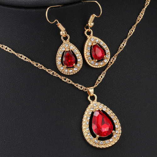 Luxury Crystal Necklace & Earrings Fashion Wedding Jewelry Set