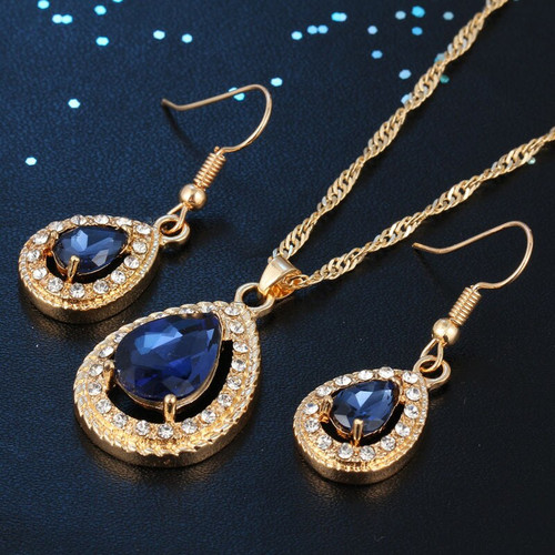 Luxury Crystal Necklace & Earrings Fashion Wedding Jewelry Set