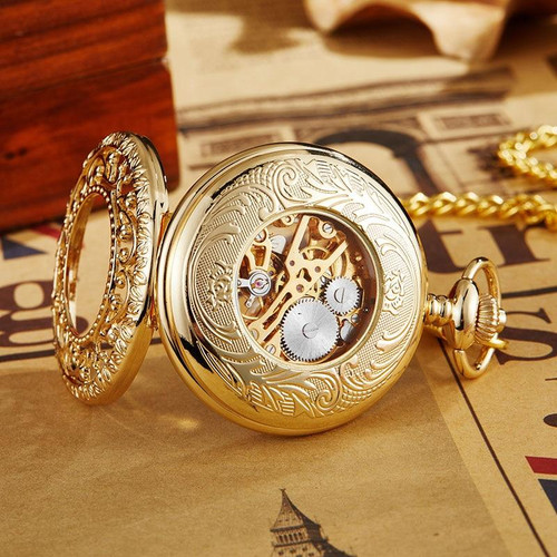 7 Stars Roman Numbers Baroque Style Vintage Pocket Watch