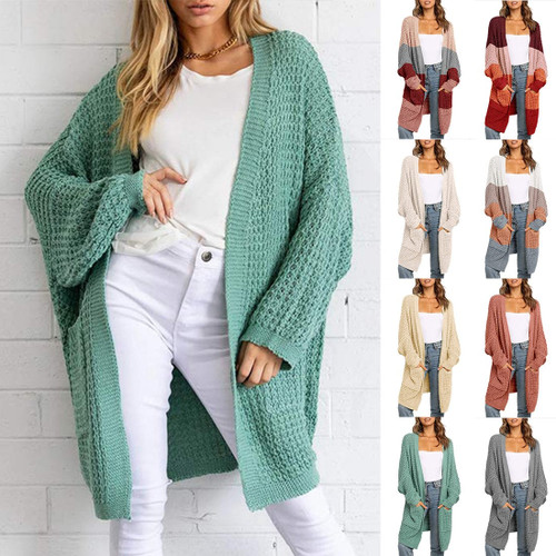 patchwork striped cardigan blouses female long sleeve batwing boho casual crochet oversized knit sweater coat female