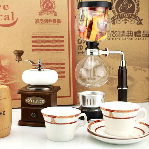 Free Shipping 1 Set Coffee set Syphon Maker Coffee Grinder Espresso Cappuccino coffee maker