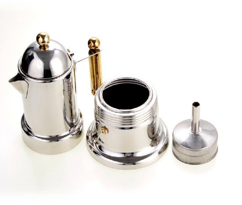 Free shipping Golden Handle and Golden Knob 4 cups moka pot  Percolators