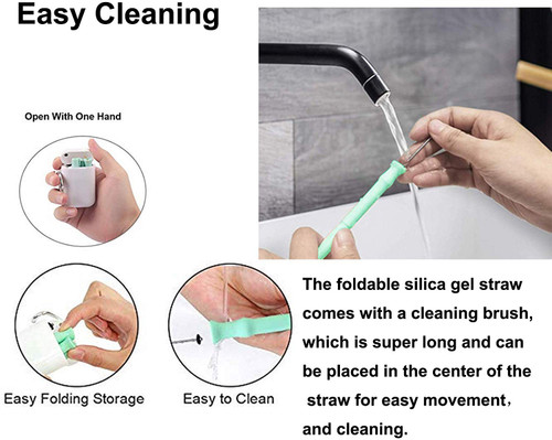 Reusable Folding Silicone Straw