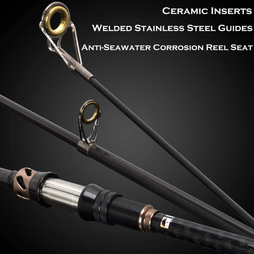 The Fishing Rod and Reel Combos - Carbon Fiber Telescopic Fishing Pole - Spinning Reel 12 +1 Shielded Bearings Stainless Steel BB