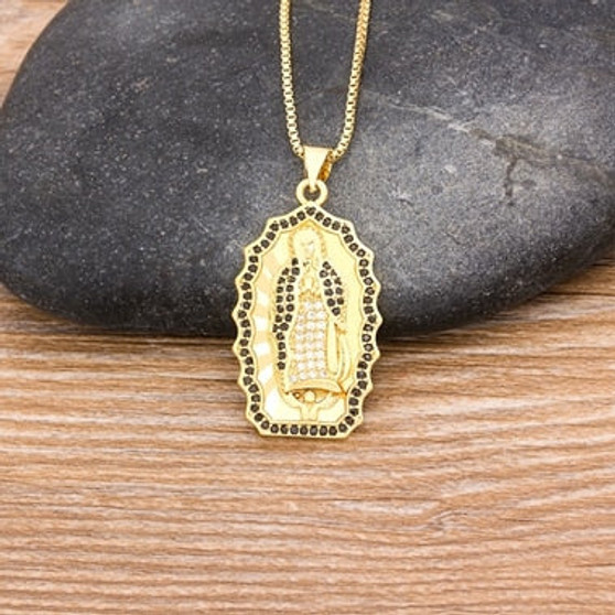 Top Quality 10 Styles Gold Virgin Mary Necklace For Women Men