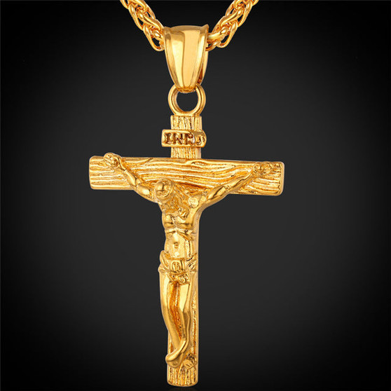 INRI Jesus Piece Crucifix Pendant & Necklace