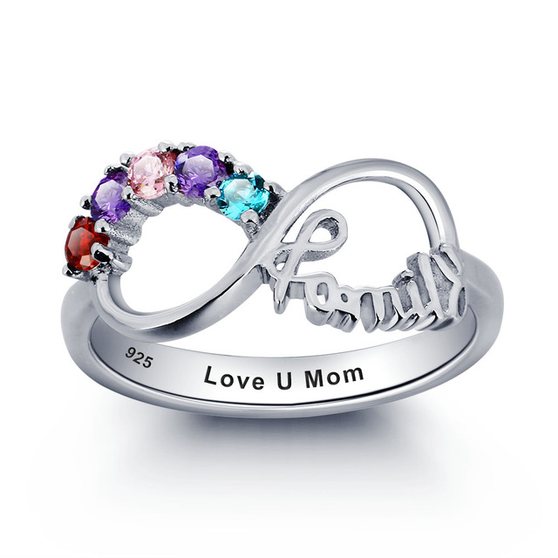925 Sterling Silver Infinity Ring  For Mom