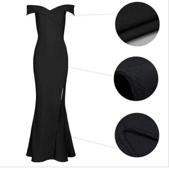 Sydney Bardot High-Slit Gown