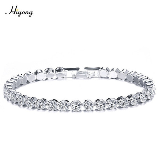 Fashion Round Cubic Zirconia Tennis Bracelet For Women Adjustable Gold Silver Color Crystal Bracelets/Bangle Wedding Jewelry