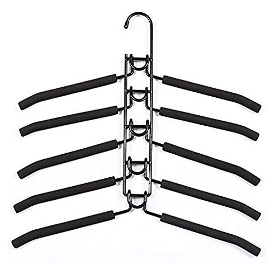 LUCKSTAR Clothes Hangers - Multi-Layer Wardrobe Clothes Rack Metal Space Saver Clothes Storage Clothes Rack (Adults, Black)