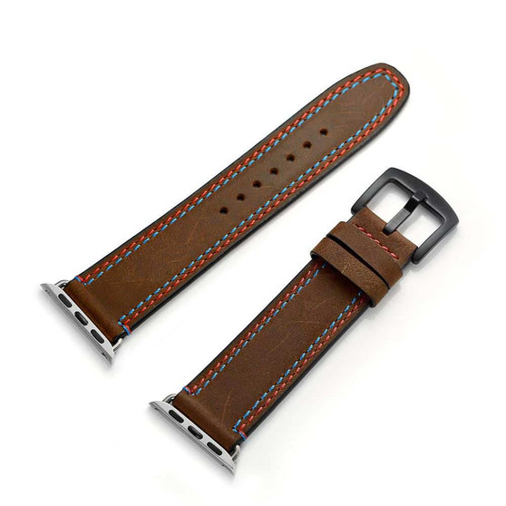 Handmade Double-line Horse Leather Apple Watch Band