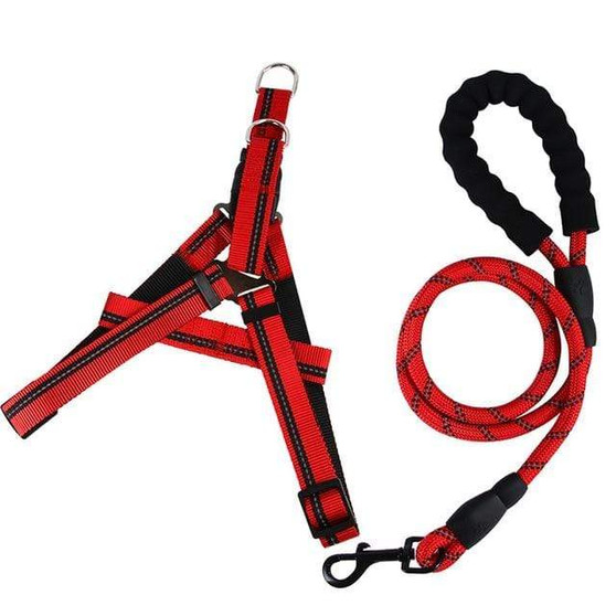 Reflective Dog Harness Leash Set