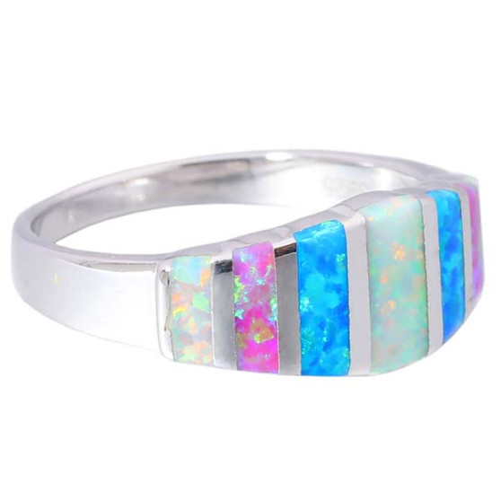 Multicolored Fire Opal Gemstone Ring