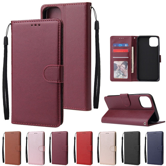 All-In-One PU Leather Flip Wallet Phone Case with Card Slots For iPhones