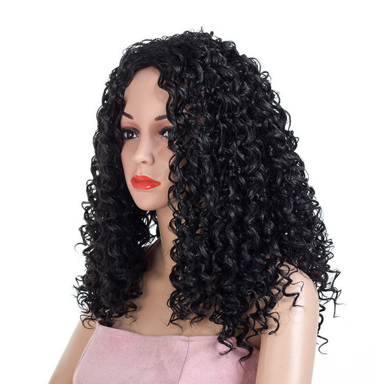 Cheap Dark Brown Long Synthetic Hair Big Kinky Curly Wigs For African American Women