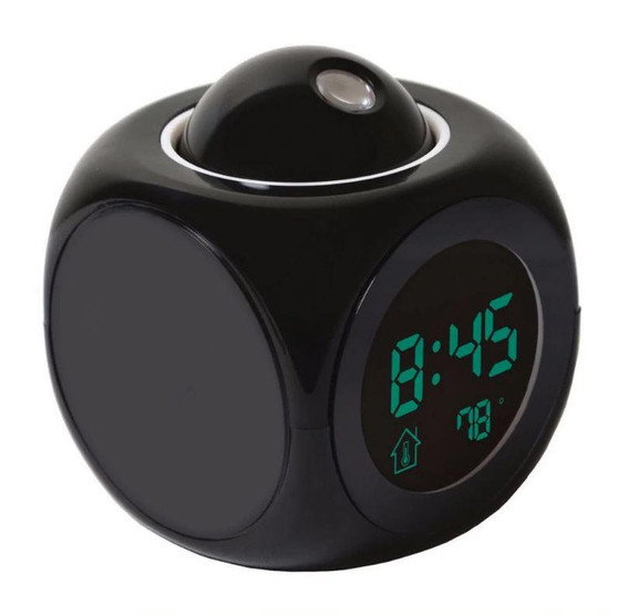 Digital Projection Alarm Clock For Kids - Temperature Display