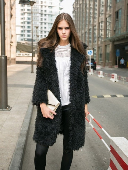 Women long cardigan coat faux fur overcoat warm soft teddy jacket winter autumn