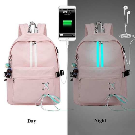 Anti Theft Waterproof Women Backpack with USB Charge