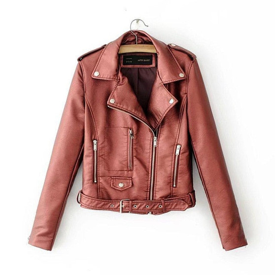 Vintage Inspired Faux Leather Jackets Zipper