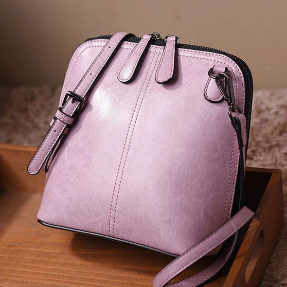 Vintage leather handbags women shoulder bags shell crossbody bag messenger bags