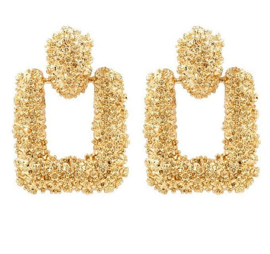2019 Vintage Earrings Large for Women Statement Earrings Geometric Gold Metal Pendant Earrings Trend Fashion Jewelry