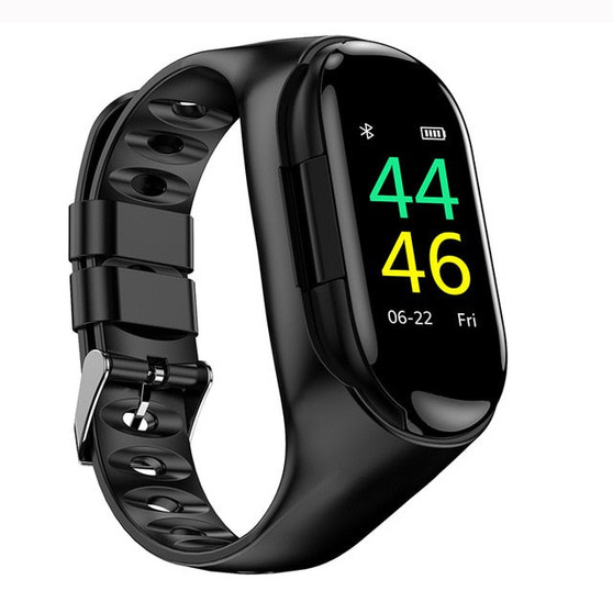 SYSOTORYU M1 Smart Watch Heart Rate Monitor Bluetooth Earphone Fitness Tracker Blood Pressure Smartwatch for IOS Android Phone