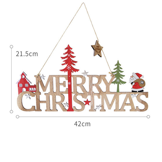 Christmas Wooden Christmas Tree Letter Pendant