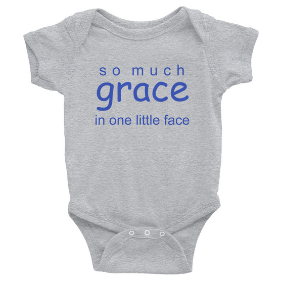 So Much Grace Onesie Blue Lettering