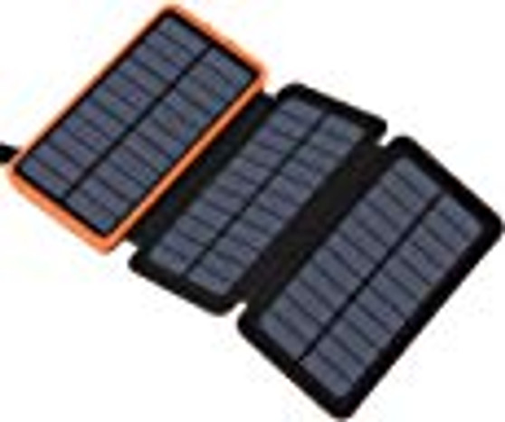 Solar Charger 24000mAh, FEELLE Solar Power Bank with 2 USB Ports Waterproof Portable External Battery Compatible with Smartphones, Tablets & More