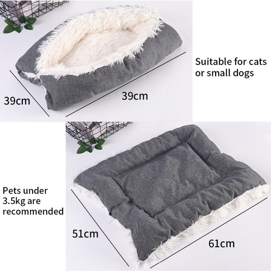 Multifunction Long Plush Dog Bed