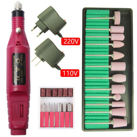 20000 RPM Electric Nail Drill Machine Manicure Drill Machine Ceramic Nail Drill Bit Manicure Pedicure Accessory Nail Art Tools