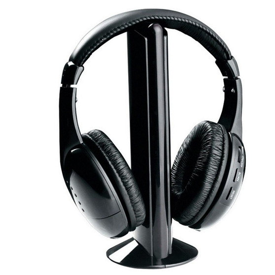 Stereo Wireless Headphone for PC Laptop TV FM Radio MP3 5 in 1 Hi-Fi Wireless Earphones