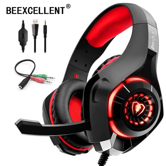 Beexcellent Stereo Gaming Headset Casque Deep Bass Stereo With Mic LED Light for PS4 PC