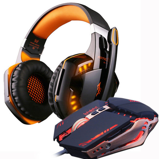 Gaming Headset Stereo Gamer Headphones with microphone Earphone Gaming Mouse wired USB for PC