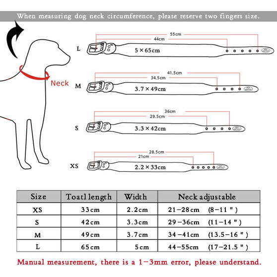 Dog Collar Leather Adjustable Spikes Pet Collar