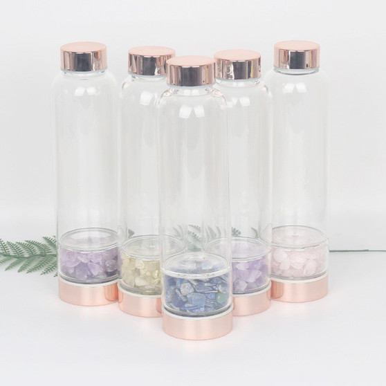 Amethyst Elixir Energy Drink Bottle, Rose Gold