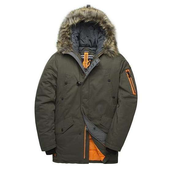 Winter Jacket Men Padded Parka Russia Man Winter Coat Artificial Fur Big Pockets Medium-long