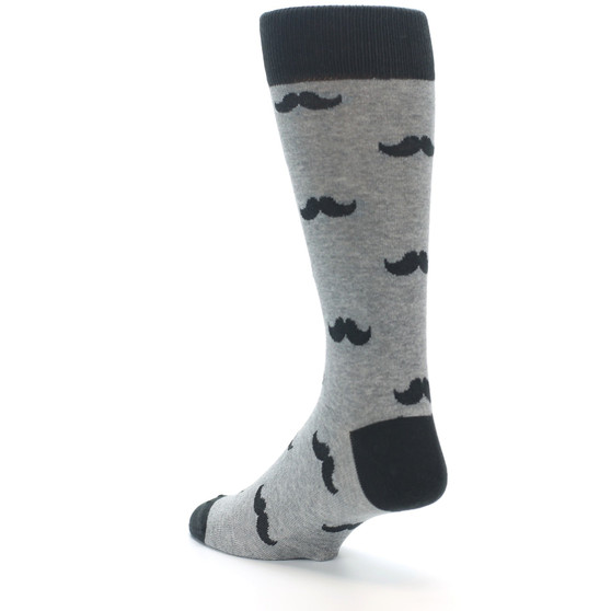 Gray Mustache men's Dress Socks