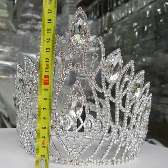 Large  Luxury Crystal Pageant Tiara Crown Hair Accessory