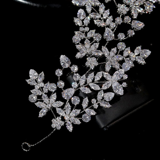 Luxury Cubic Zirconia Headband Wedding Day Hair Accessory