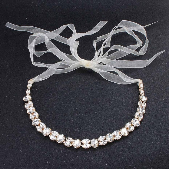 Austrian Crystal Head Chains Wedding Hair Jewelry Headband Bridal Band