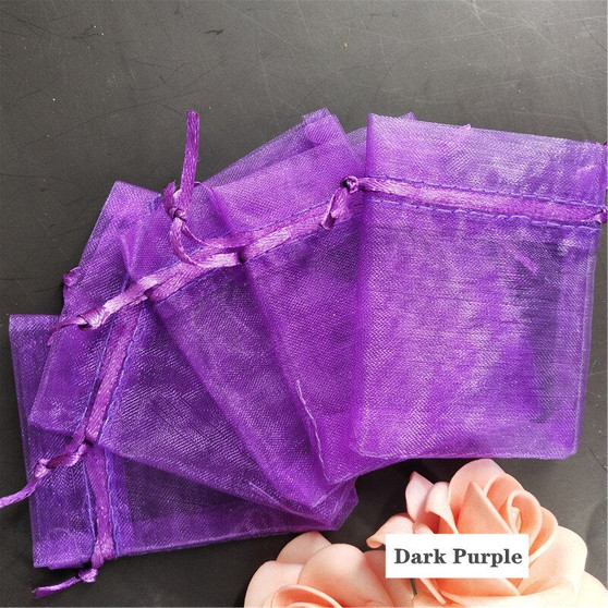 100PCS Drawstring Organza Bags Jewelry Packaging Bags Scented Sachet Gift Pouches 7Z