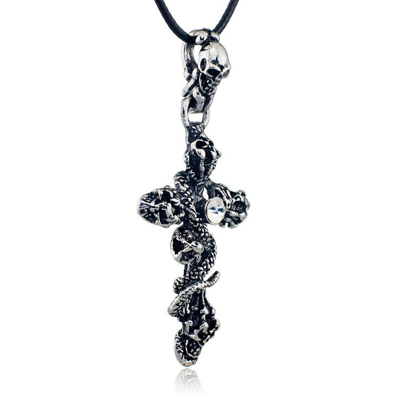 Gothic Snake & Skeleton  Pendant Necklace