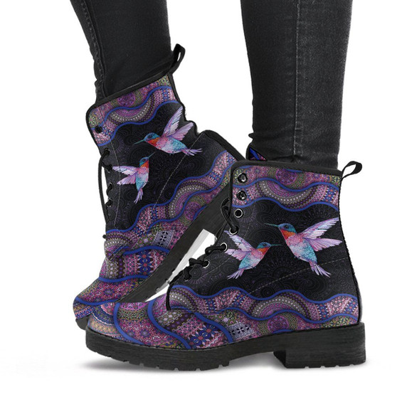 Purple Hummingbird Boots