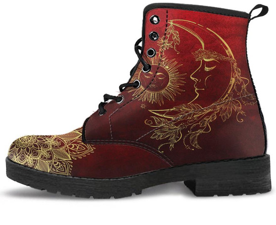 Red Sun Moon Handcrafted Boots